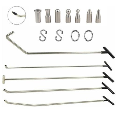 LadyRosian Paintless Dent Repair Tools 5 pcs Rods Kit for Car Auto Body Dents Hail Damage Removal