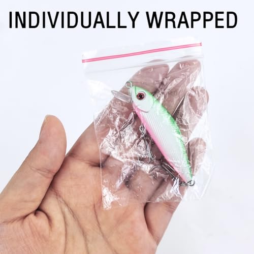 Fishing Lures Large Hard Bait Minnow VIB Lure with Treble Hook Life-Like Swimbait Fishing Bait Popper Crankbait Vibe Sinking Lure for Bass Trout Walleye Redfish - color: 10pcs 6.2cm/5.6g