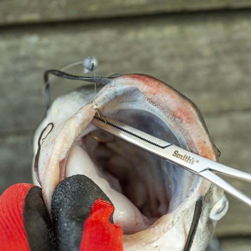 Smith’s 51393 6.5” Fly Fishing Forceps | Stainless Steel Material | Large Finger Loops | Three Locking Positions | Serrated Jaws | Fly Fishing Forceps | Hook Remover