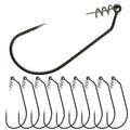 Reaction Tackle Swimbait Hooks for Bass Fishing - Soft Plastic Fishing Hooks with Centering Spring pin for Soft Plastic Swim Baits and Worm Lure Baits - size: #10/0