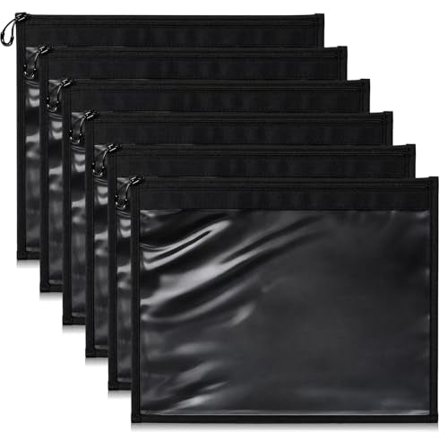6 Pack Large Fishing Tackle Storage Bags, 12x16 Inch Clear Waterproof Bait Organizer with Heavy Duty Zipper for Soft Plastic Lures Hooks