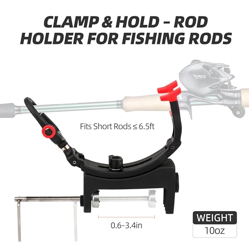 RUNCL 4/2/1 Pack Fishing Rod Holder for Boat – 360° Adjustable Dual-Direction Mount, No-Drill Quick Install, Fits Spinning & Casting Rods – Lightweight Mount for Canoe, Kayak, Raft, Fishing Gear Gift