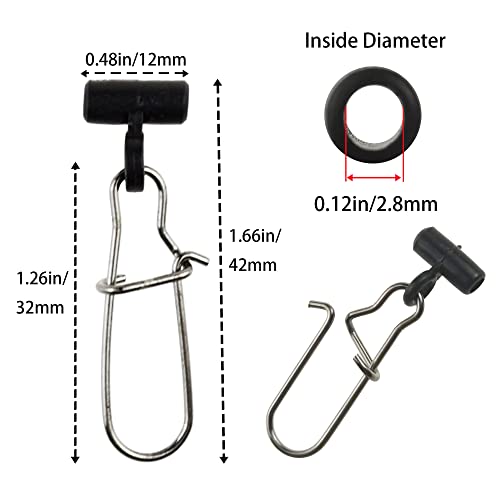Fishing Line Sinker Slides,40 Pack Duo Lock Snaps Fishing Line Slider Sinker Weight Connectors Saltwater Freshwater - color: Black Duo-Lock Snap