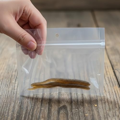 100 Pack 6" x 4" Soft Plastic Baits Bags | Heavy-Duty Clear Lock Zipper Packaging Bags - Leakproof Double-Sealed Zipper Storage for Soft Plastic Lures & Fishing Gear | Multiple Sizes - size: 6.3" x 4.7"
