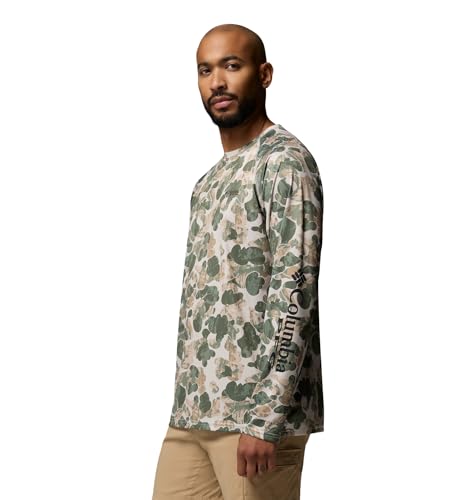 Columbia Men's Super Terminal Tackle PFG Frigate Frenz, Dark Stone Deltawood, Large