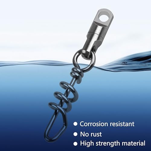 Fishing Corkscrew Swivels, 750lbs Heavy Duty Quick Release Big Game Connector Dredge for Saltwater Freshwater