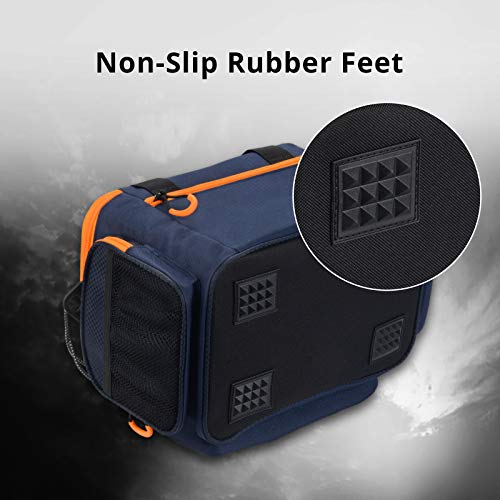 Calamus Fishing Tackle Bags - Fishing Bags for Saltwater or Freshwater Fishing - Rip-Stop PE - Padded Shoulder Strap - Pliers Storage -Orange - color: B：Orange(without trays)-14.3*9*7.5 inches