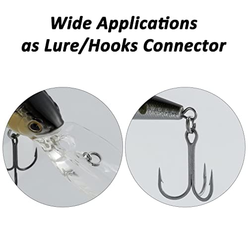 Dr.Fish Split Ring Stainless Steel Hyper Wire Flattened Fishing Lure Rings Heavy Duty Tackle Hook Line Connector Saltwater - size: #11-270LB(15mm, 0.6")