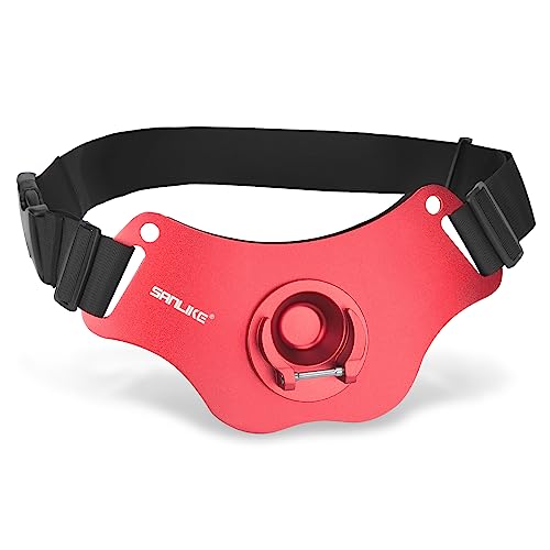 SANLIKE Fishing Belt Fight Belt Adjustable Aluminum Waist Fighting Belt Rod Holder Stand-up Fishing Belt - color: Red