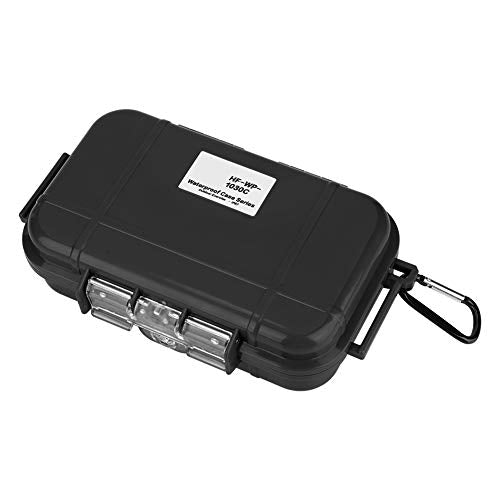 Tiiyee Small Waterproof Boxes of Plastic Case Shockproof Airtight Container Case Portable Airtight Carry Box Black Dry - color: black