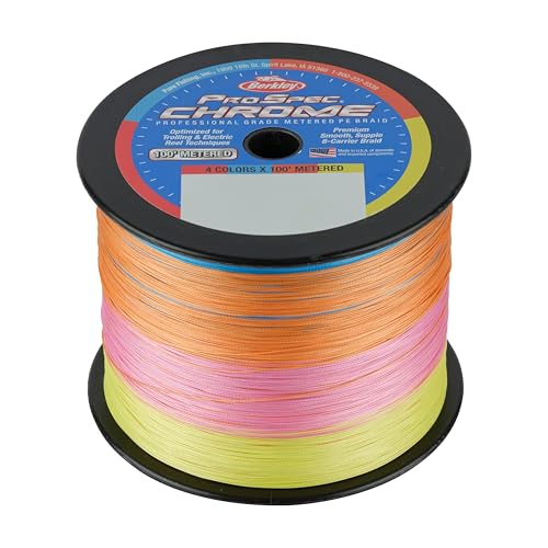 Berkley ProSpec Chrome Braid Fishing Line, Suitable for Saltwater Environments - color: Yellow, Red, Blue, Orange, size: 20lb - 3500yd