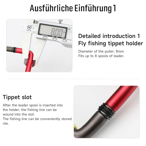 KOMCLUB Fly Fishing Tippet Head Gate Dry Fly Fishing Holder Spool Gear for Fly Line Leader Organizer Attach to Fishing Vest - color: Red