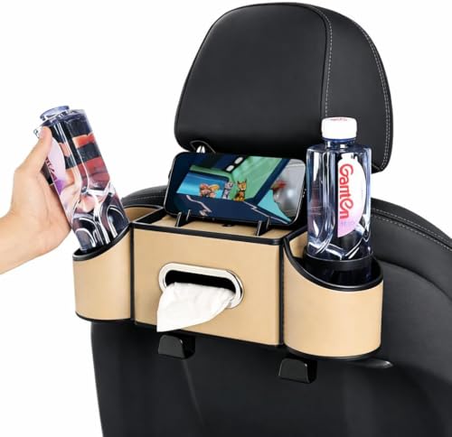 4-in-1 car organizer back seat, Multi-Pocket backseat car cup holder, Universal back seat cup holders for cars, car organization, for Travel & Daily Use (METER) - color: METER