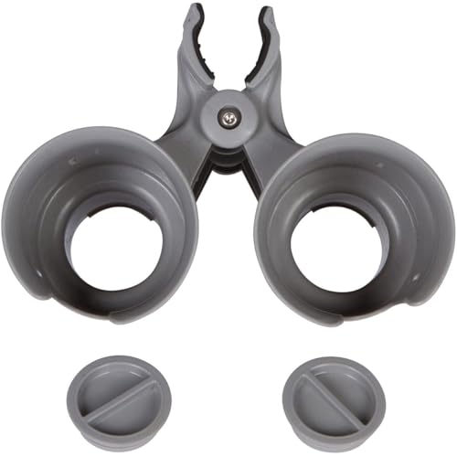 ROBOCUP, (Gray), Patented Clamp On Boat Cup Holder |Multifunction Dual Drink Caddy for Fishing Poles, Tools, Net, Gaff |Portable Storage for Boating, Beach, Umbrellas, Golf Carts, Strollers - color: Gray, size: Standard Spring