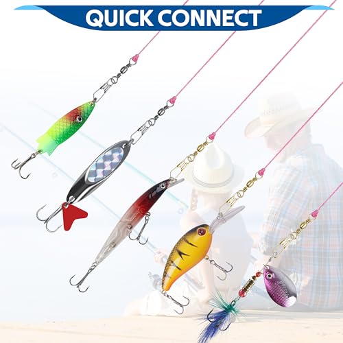 SILANON Fishing Snap Swivel Kit, 75pcs Rolling Barrel Swivels with Safety Snap High Strength Fishing Line Connector Swivels Snap Fishing Tackle