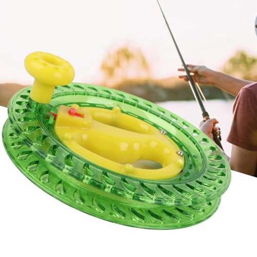 Dilwe Fishing Line Reel, ABS Multifunction Sea Fishing Wheel Hand Wire Wrapping Fly Line Fishing Reel Accessory - color: Green