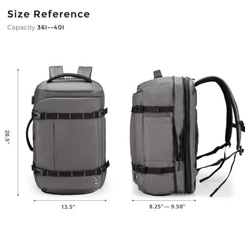 Swissdigital Design Travel Backpack 40L,TSA Friendly Flight Approved Carry-on Luggage Hand,with USB Charging Port Large Weekender Bag Fits 17 Inch Laptop Backpack Grey | SD1756-02 - color: Grey