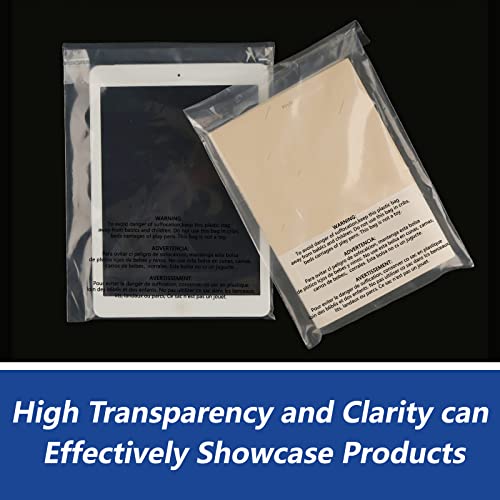iMailer - 500 Count - 9" x 12" Clear Plastic Poly Bags with Suffocation Warning Self Seal for A4, Documents, Clothing, Shipping, Packaging - Resealable Adhesive, Not Strong - size: 9" x 12", style: Resealable Glue