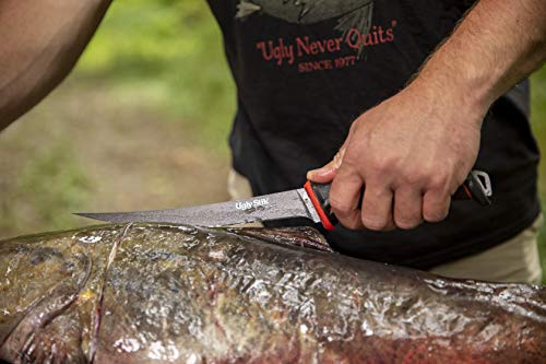 Ugly Stik Ugly Tools 9 Inch Flex Knife for Fishing, Fishing Fillet Knife for Anglers, Sharp Trailing Point Serrated Stainless Steel Blade, Non-Slip Grip Handle,Black