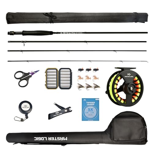 Stealth Fly Fishing Rod Combo Starter Kit - size: 9ft 6wt 4 pc