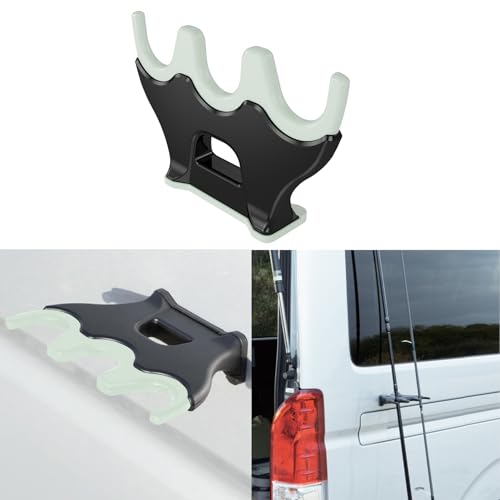 LITTLEMOLE Noctilucent Magnetic Fishing Rod Car Stands, Portable Outdoor Fishing Rod Storage Rack, Soft Silicone Car Pole Fly Pole Holder with 3 Holder Slots - color: Noctilucent