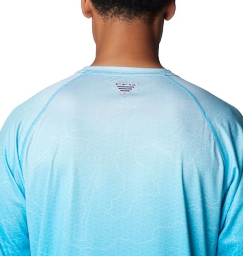 Columbia Men's Super Terminal Tackle PFG Super Fade Long Sleeve - color: Ocean Blue Techcamo/Bathymetric Sf, size: Large