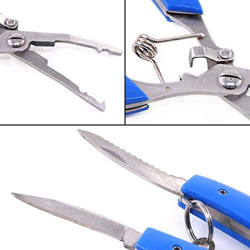 Swpeet 2Pcs Fishing Gear Set, Fisherman Professional Fishing Glove with Magnet Hooks Release and Fishing Pliers Cutters Split Ring Pliers Hook Remover Fish Holder Sheath Lanyard - color: Left, size: Medium