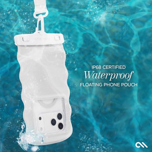 Case-Mate Wavy IP68 Waterproof Large Phone Pouch - Ivory Twinkle | Hidden Pocket for Card/Cash - Floating Phone Case w/Crossbody Lanyard - Fits All Phones - Beach Cruise Ship Travel Essentials - color: Wavy Ivory Twinkle