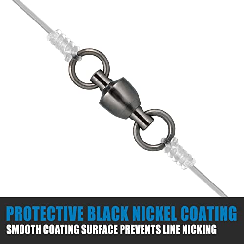 Dr.Fish 20 Pack Ball Bearing Fishing Swivels, Swivels Fishing Tackle Saltwater, Freshwater Stainless Heavy Duty Lure Leader Line Connector #5 - size: #5-230LB(0.95")