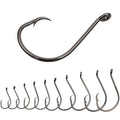 50Pcs Circle Hooks with Fishing Hook Remover, Super Sharp and Offset Catfish Octopus Circle Hooks for Saltwater and Freshwater, Nickel Coated High Carbon Steel, Sizes #1-8/0 - color: Black Nickel, size: 1/0, 2/0 - 25pcs each size