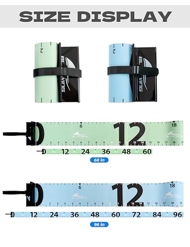 BLUEWING 96" Fishing Ruler: Portable, Roll-Up, Waterproof, Folding Fish Measuring Tape with Bump Board for Tuna, Marlin, Shark, Mahi, Swordfish, Tournament Use - color: Blue - 96in