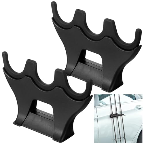 Silipull 2 Pcs Magnetic Fishing Rod Holder for Car Portable Outdoor Pole Rack Fly Fishing Pole Rack Stands with 3 Holder Slots for Truck Bed Wall Garage Door Summer Boat Accessories for Men Gifts