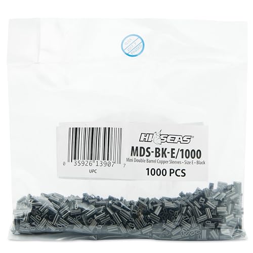 HI-SEAS Mini Double Barrel Copper Sleeves, 0.8 mm ID, 1.6 mm OD, 5.0 mm Length, Black, 1000 pc - style: 0.8 mm ID/1000 pc