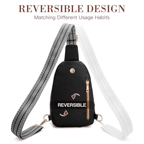 Viverte Crossbody Bags for Women Initial Sling Bag Cross Body Fanny Packs Personalized Gifts for Mom Women Wife - color: Black with Brown, style: K