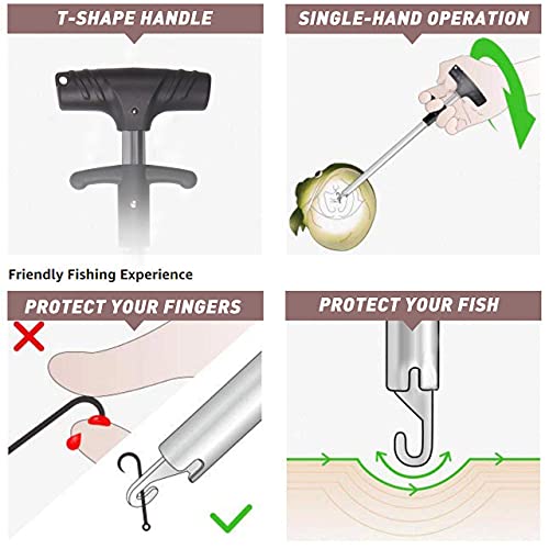 OROOTL Fishing Hook Remover Tool, Portable Easy Squeeze Out Fishing Hook Separator Extractor Aluminum Fish Dehooker Removal Puller for Saltwater Freshwater Fishing - color: Blue