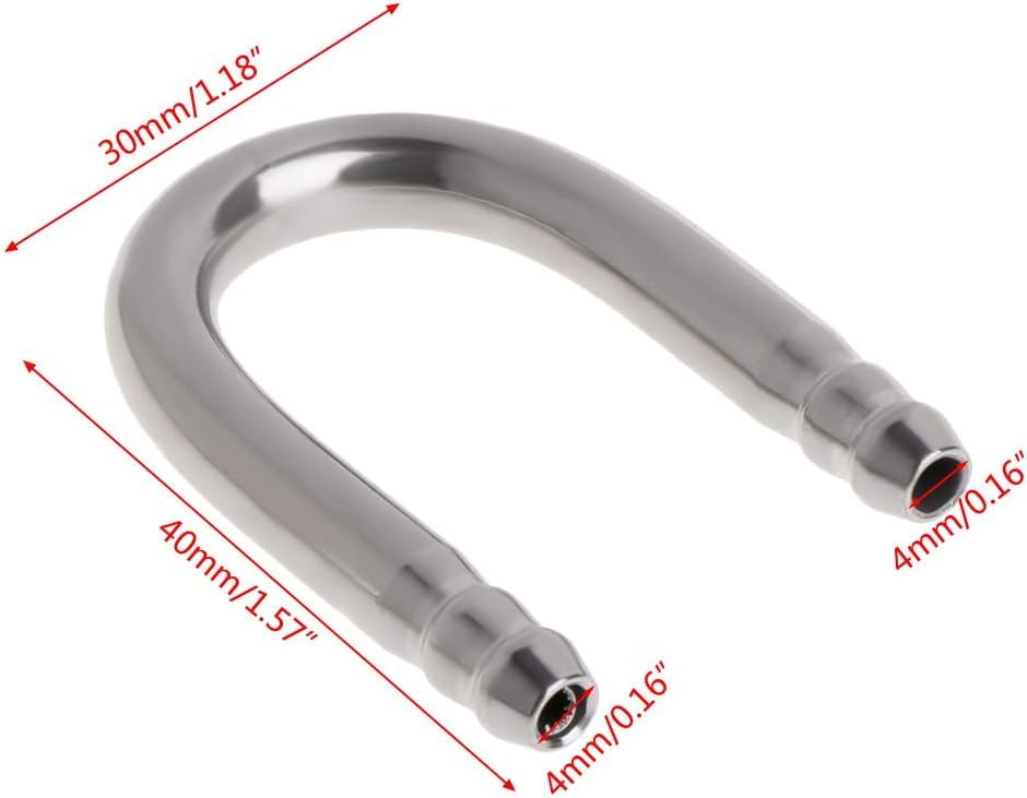 Silver Aquarium Airline Tubing Stainless Steel Connectors U Shape Fish for Tank Air Tube Metal Pipe for 4mm I.D. Air Line Hose Aquarium Pumps and Filters