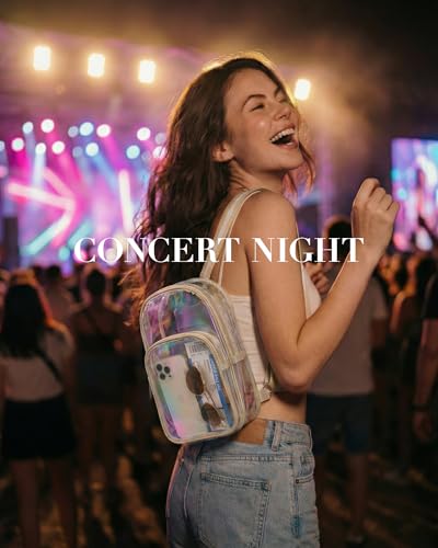 Missnine Clear Bag for Stadium Events Clear Crossbody Bag Fanny Pack Sling Transparent Purses for Sport Concert - color: C-brown[basic]