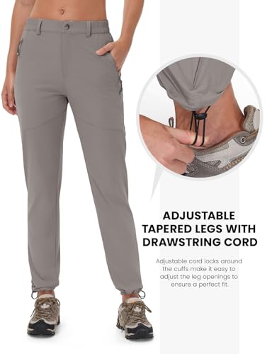 Rdruko Women's Hiking Pants Lightweight Quick Dry Water Resistant Outdoor Travel Fishing Pants with Pockets - color: 02 Medium Grey, size: XX-Large