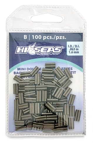 Hi-Seas Mini Double Barrel Copper Crimp Sleeves, 1.6 Millimeter Inside Diameter, 100-Pieces, Black - style: 1.6 mm ID/100 pc