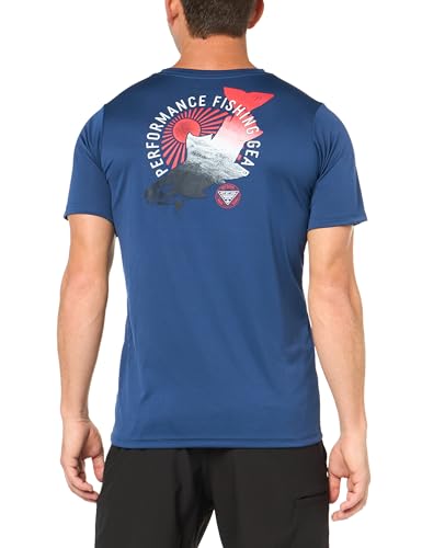 Columbia Boys Terminal Tackle PFG Tarpon Print Short Sleeve - color: Carbon/Pfg Y Trout Print Gfg, size: Large