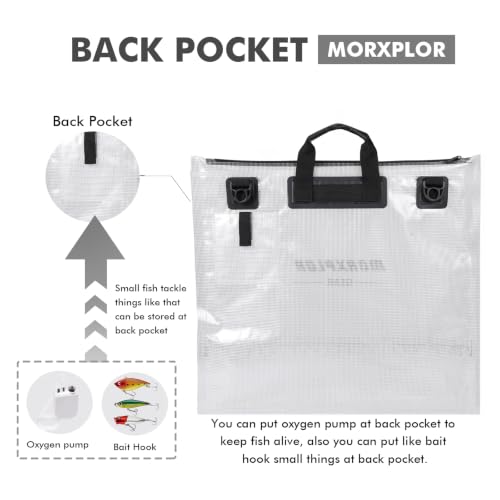 MORXPLOR Fish Bag Heavy Duty Tournament Fishing Weigh in Bag 26x23 19x34 inches - color: Transparent