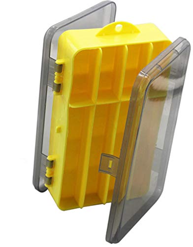 Toasis Two Sided Plastic Box Fishing Lure Storage Container Organizer Small Fishing Tackle Box - color: Yellow