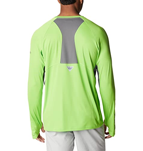 Columbia Men's Terminal Tackle Vent Long Sleeve - color: Green Mamba/City Grey, size: Large