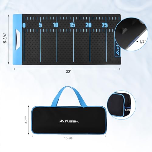 FLISSA 33" Non-Slip Fish Fillet Mat with Storage Bag, Portable & Durable Fish Cleaning Mat, Measuring Scale for Easy Filleting, Cleaning, and Cutting, Ideal Fishing Gift