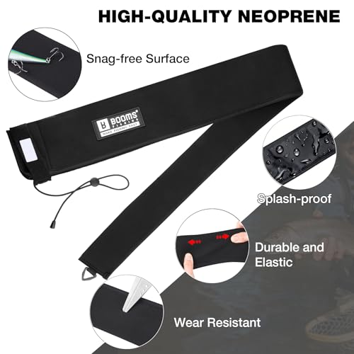 Booms Fishing Neoprene Rod Sleeve: Fishing Pole Sleeve - Protective Rod Socks with Hanging Loop & Adjustable Lanyard - RS8/9 Floating Pole Covers for Casting/Trolling, Spinning, Fly Rods - size: 60", style: Casting/Trolling