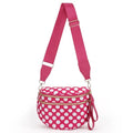 Womens Crossbody Bag, Spacious Nylon Bum Bag Trendy Shoulder Purse with Adjustable Strap Zipped Travel Essentials - color: 52a-red