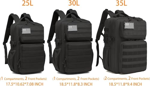 Wotony Military Tactical Backpack for Men Waterproof Daypack 3 Day Assault Pack Molle Bag with Water Bottle Holder - color: Gray Maple Leaf, size: 30L