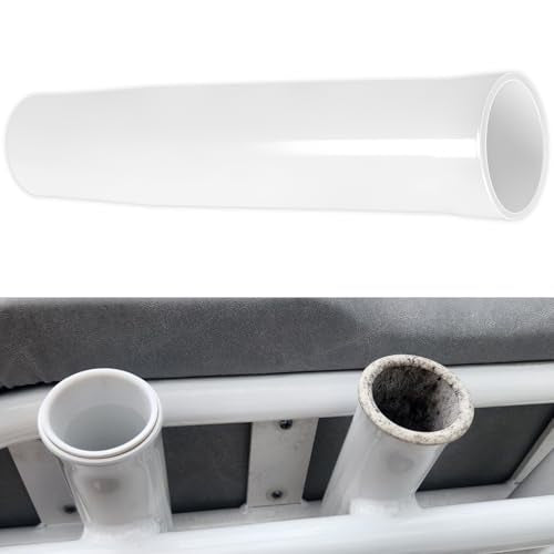 Vinyl Inserts for Fishing Rod Holder, Fits for Boats, Yachts, Ships, 1-5/8 Inches ID, 8.5 Inches Length, Strong & Durable, Water and Rust Resistant, Flared White - style: 1 Pc