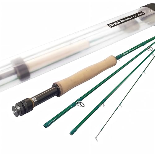 Aventik Fly Fishing Riverbend Series Fly Rod IM8 Graphite Blank 0/1/2/3/4/5/6/7/8 wt Rods, 6/7/8/9/10ft Lightweight Fly Fishing Rod Medium Fast Action - color: Only Rod, size: 9'0'' LW5