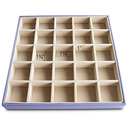 Frebeauty Earring Organizer Classic Jewelry Box 50 Slots Double Layer Jewelry Storage Case with 6 Necklace Hook and Bracelet Pocket(Purple) - color: Purple
